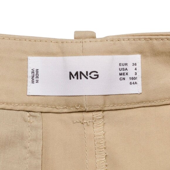 Mango MNG Pleated Beige Classic High Trousers – Pants Size US 4 - Picture 7 of 10